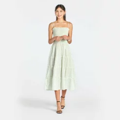 The Beth Dress -TUKE BAZAAR Sales Store 210320 Maxwell Geraldine Ecomm Beth GreenDot 3832copy