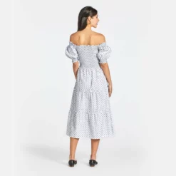 The Meg Dress -TUKE BAZAAR Sales Store 210320 Maxwell Geraldine Ecomm Meg BlueDot 3711copy