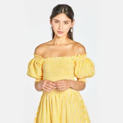 The Meg Dress -TUKE BAZAAR Sales Store 210320 Maxwell Geraldine Ecomm Meg Yellow 4123copy