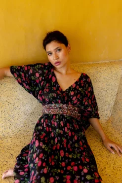 Recycled Plisse Belted Maxi 10 Recycled Plisse Belted Maxi -TUKE BAZAAR Sales Store 49c