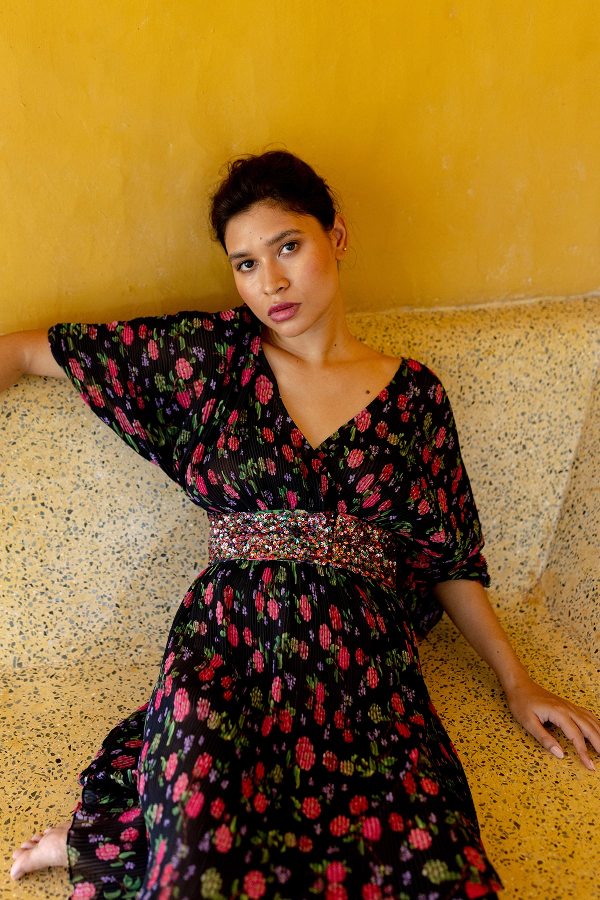 Recycled Plisse Belted Maxi 4 Recycled Plisse Belted Maxi - Image 4