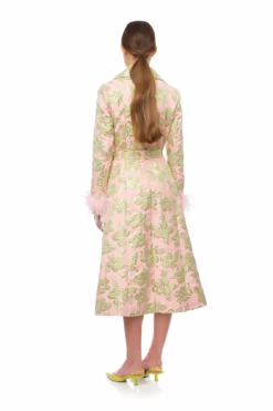 Jacquard Pink Coat -TUKE BAZAAR Sales Store 9A2A5286