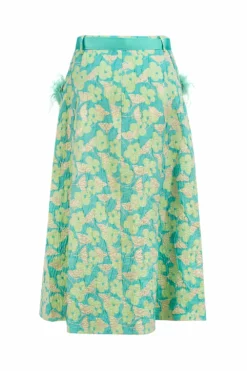 Jacquard Mint Midi Skirt -TUKE BAZAAR Sales Store 9A2A8145