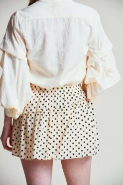 The Miniskirt -TUKE BAZAAR Sales Store AlyssaShirt Cream Miniskirt CreamPolkaDot 4