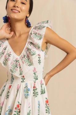 Birdie Dress In Multi Jodhpur Flower