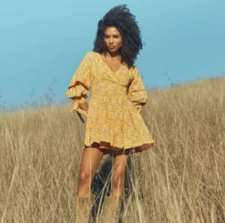 Rachael Wrap Mini Dress -TUKE BAZAAR Sales Store Carmel 23006 110 6057