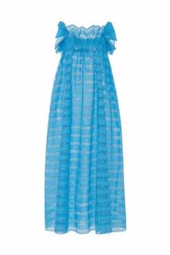 Women's Jaime Dress In True Blue Lattice Lace