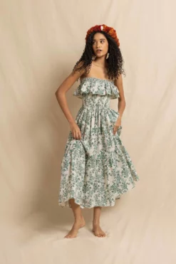 Ellen Dress In Emerald Chintz Trail -TUKE BAZAAR Sales Store EllenDressinEmeraldChintzTrailRVP 9253 scaled