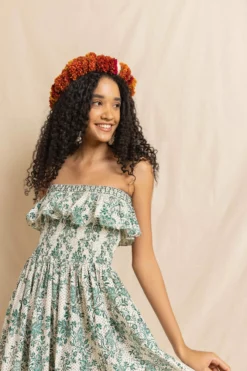 Ellen Dress In Emerald Chintz Trail -TUKE BAZAAR Sales Store EllenDressinEmeraldChintzTrailRVP 9306 scaled