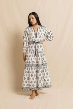 Eve Dress In Fichou Flower -TUKE BAZAAR Sales Store EveinMonoFlowerRVP 8748 scaled