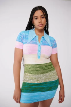 Space Dye Peachskin Polo Mini Dress 19 Space Dye Peachskin Polo Mini Dress -TUKE BAZAAR Sales Store JOOSTRICOT2023013130609