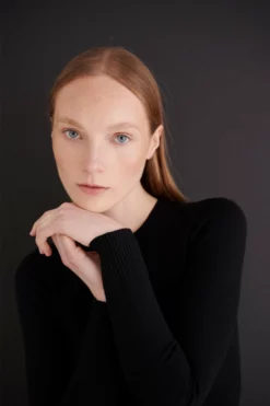 Coal Peachskin Long Sleeve Crew Neck -TUKE BAZAAR Sales Store JOOSTRICOT2023013131169