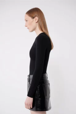 Coal Peachskin Long Sleeve Crew Neck -TUKE BAZAAR Sales Store JOOSTRICOT2023013131194