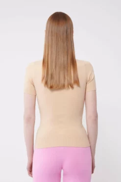 Fieno / Aqua Peachskin Short Sleeve Polo -TUKE BAZAAR Sales Store JOOSTRICOT2023013132427