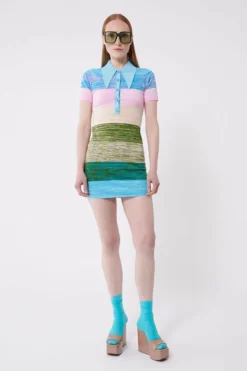 Space Dye Peachskin Polo Mini Dress 14 Space Dye Peachskin Polo Mini Dress -TUKE BAZAAR Sales Store JOOSTRICOT2023013132789