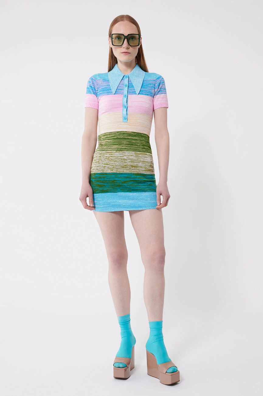 Space Dye Peachskin Polo Mini Dress 5 Space Dye Peachskin Polo Mini Dress - Image 5