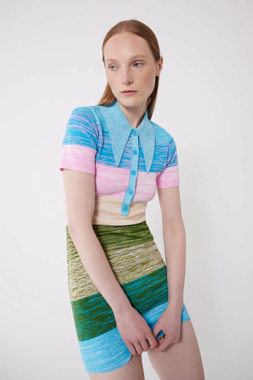 Space Dye Peachskin Polo Mini Dress 2 Space Dye Peachskin Polo Mini Dress - Image 2