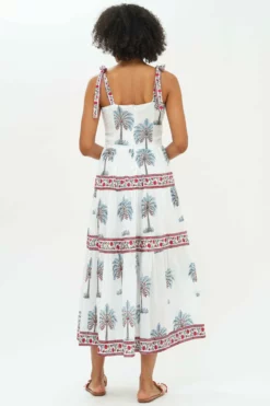 Tie Strap Button Midi- Kiawah Red 9 Tie Strap Button Midi- Kiawah Red -TUKE BAZAAR Sales Store Kiawah Red Tie Strap Button Midi 3 scaled