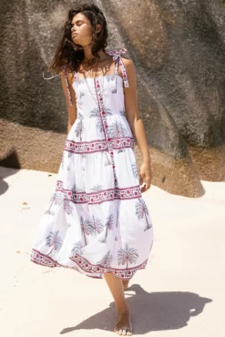 Tie Strap Button Midi- Kiawah Red 7 Tie Strap Button Midi- Kiawah Red -TUKE BAZAAR Sales Store Kiawah Red Tie Strap Button Midi Lifestyle scaled