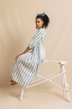 Kitty Dress In Blue/Green Polka -TUKE BAZAAR Sales Store Kittyonblue greenpolkaRVP 8944 scaled