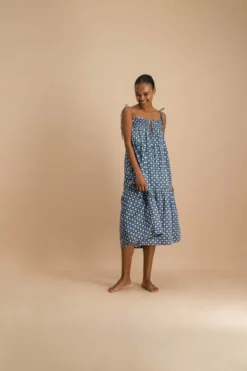 DAISY DRESS MIDI - PITCH BLUE DIAMONTE -TUKE BAZAAR Sales Store LOOK16SUMMER FB CR2 47 scaled