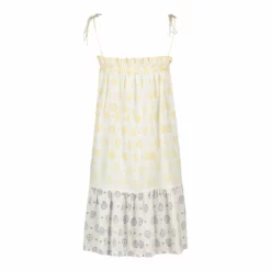 DAISY DRESS - WHITE MULTI -TUKE BAZAAR Sales Store LinenSoftLemonMiniDaisyDress Back