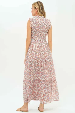 Sleeveless Smocked Maxi- Lucia Orange -TUKE BAZAAR Sales Store Lucia Orange SS Maxi 2 scaled