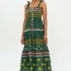 Tie Strap Embroidered Midi- Lucknow Green
