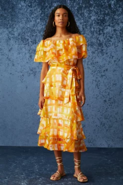 Adler Skirt -TUKE BAZAAR Sales Store Marie Oliver Adler Skirt Golden Madras 02 scaled