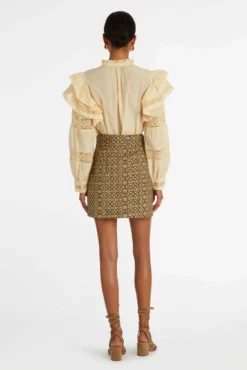 Carla Skirt -TUKE BAZAAR Sales Store Marie Oliver Carla Skirt Olive Shibori 03 scaled