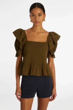 LALA TOP -TUKE BAZAAR Sales Store Marie Oliver Lala Top Juniper Green 02 scaled