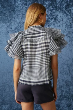 Reese Top -TUKE BAZAAR Sales Store Marie Oliver Reese Top Organdy Check 03 scaled