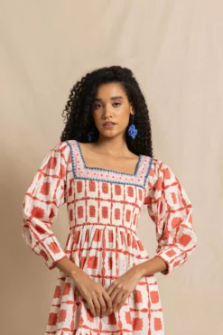 Mathilde Dress In Coral Lisboa -TUKE BAZAAR Sales Store MathildeincorallisboaRVP 9996 scaled