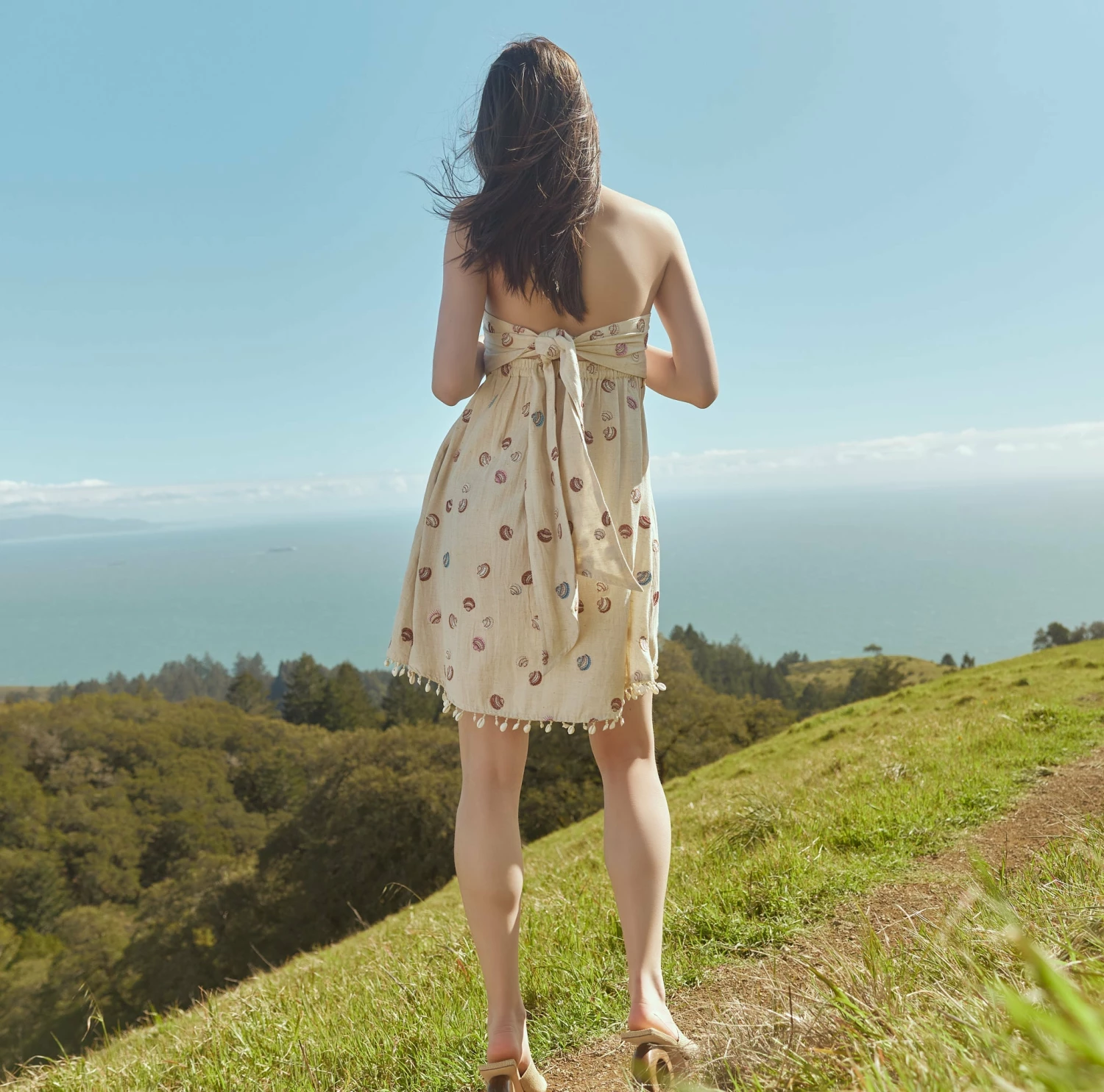 Katty Beaded Embroidered Mini Dress With Puka Fringe 3 Katty Beaded Embroidered Mini Dress With Puka Fringe - Image 3