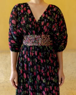 Recycled Plisse Belted Maxi 9 Recycled Plisse Belted Maxi -TUKE BAZAAR Sales Store NA049 BlackWildberry 6