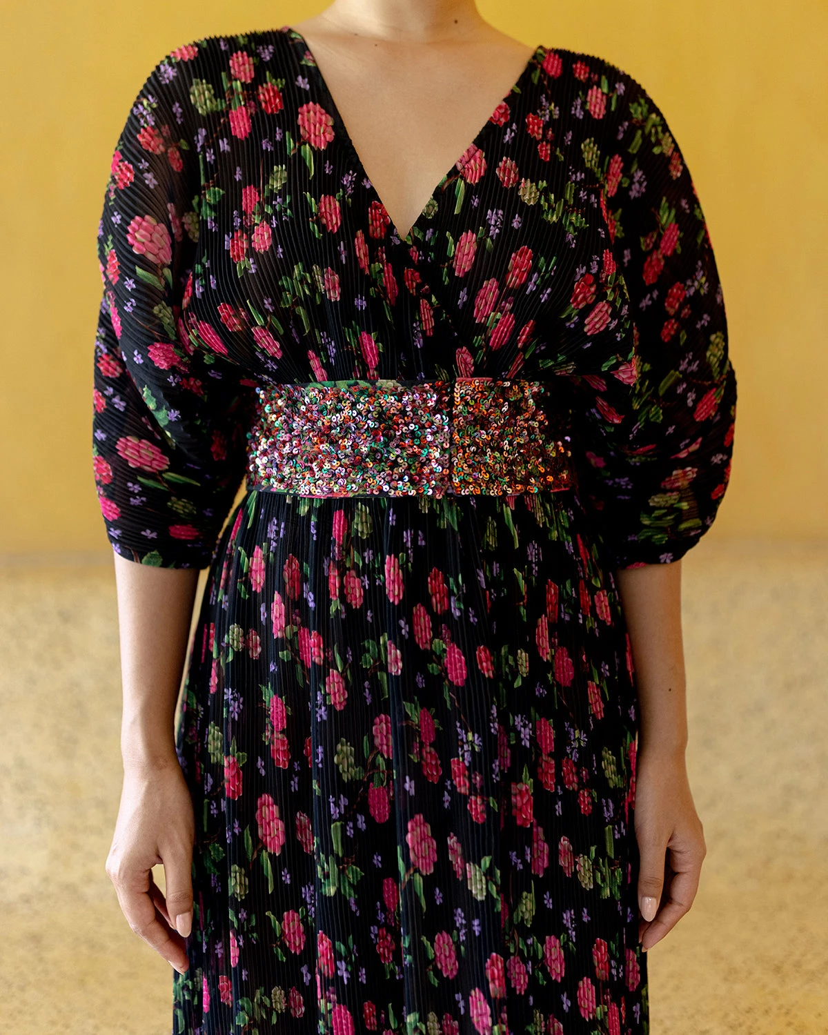 Recycled Plisse Belted Maxi 3 Recycled Plisse Belted Maxi - Image 3