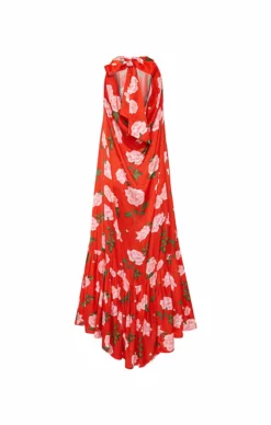 Tie Back Dress -TUKE BAZAAR Sales Store NA052 RedLinearRose 2