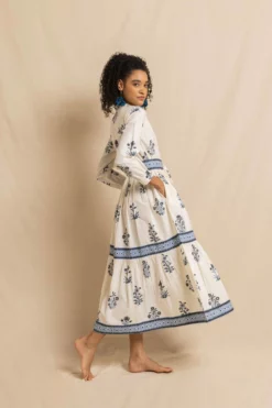 Nancy Dress In Blue Jodhpur Flower -TUKE BAZAAR Sales Store NancyDressinJodphurFlowermonoRVP 8849 scaled