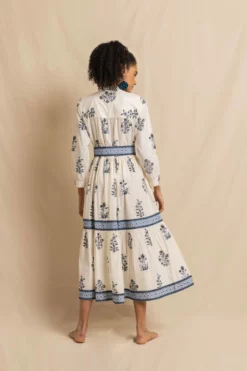 Nancy Dress In Blue Jodhpur Flower -TUKE BAZAAR Sales Store NancyDressinJodphurFlowermonoRVP 8875 scaled