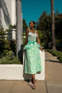 Jacquard Mint Midi Skirt -TUKE BAZAAR Sales Store OL H2304 a00971f2 5c10 480b 93a2 04f7a364fc94 scaled
