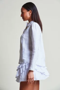 The Priya Shirt 10 The Priya Shirt -TUKE BAZAAR Sales Store PriyaShirt White Miniskirt WhiteSwissDot 2