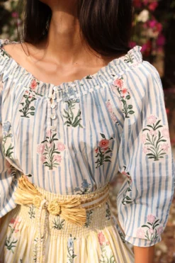 Pinto Blouse In Blue Jodphur Stripe