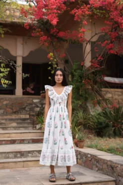 Birdie Dress In Multi Jodhpur Flower -TUKE BAZAAR Sales Store RVP 8444