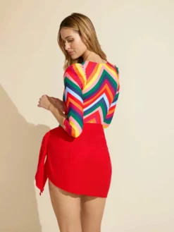 Sculpting Puff Sleeve Zip 9 Sculpting Puff Sleeve Zip -TUKE BAZAAR Sales Store STY 1562 Puff RainbowPrint C 2400X3200 08ce9095 a27f 4877 9875 53aca0d7699f scaled