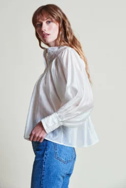 The Shiv Ruffled Shirt -TUKE BAZAAR Sales Store ShivRuffledShirt White 2