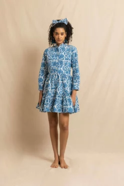 Short Dakota Dress In Blue Pheasant