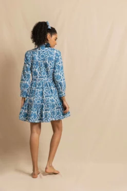 Short Dakota Dress In Blue Pheasant -TUKE BAZAAR Sales Store ShortDakotainBluePheasantRVP 9142 scaled