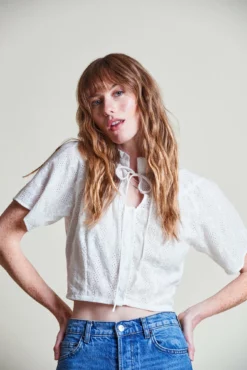 The Short Sleeve Giovanna Shirt -TUKE BAZAAR Sales Store ShortSleeveGiovannaShirt White 1