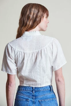 The Short Sleeve Giovanna Shirt -TUKE BAZAAR Sales Store ShortSleeveGiovannaShirt White 4