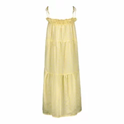 DAISY DRESS MIDI - SOFT LEMON -TUKE BAZAAR Sales Store SilkCottenSoftLemonMaxiDaisyDress Back